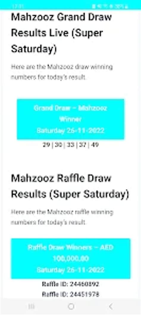 mahzooz draw results today|Mahzooz Latest Results .